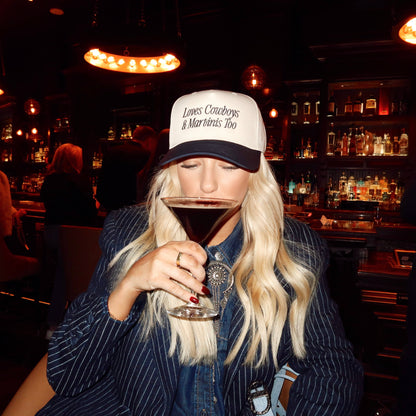 Loves Cowboys & Martinis Too Embroidered Hat- Trendy Hat