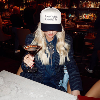 Loves Cowboys & Martinis Too Embroidered Hat- Trendy Hat