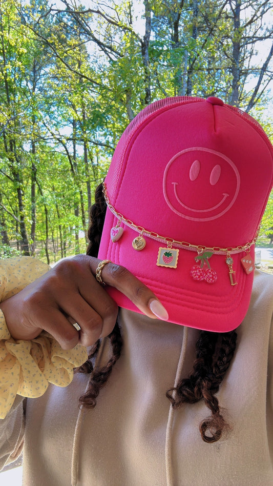 The Hot Pink Smiley Trucker