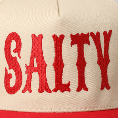 SALTY Lettering Embroidery Two-Tone Trucker Hat
