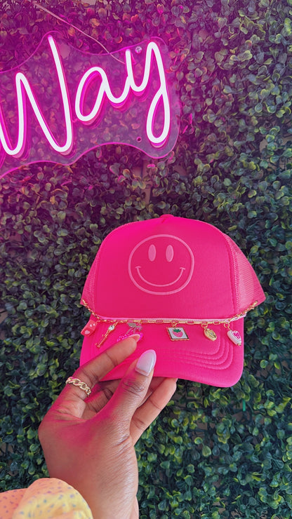 The Hot Pink Smiley Trucker
