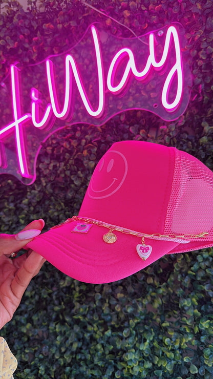 The Hot Pink Smiley Trucker