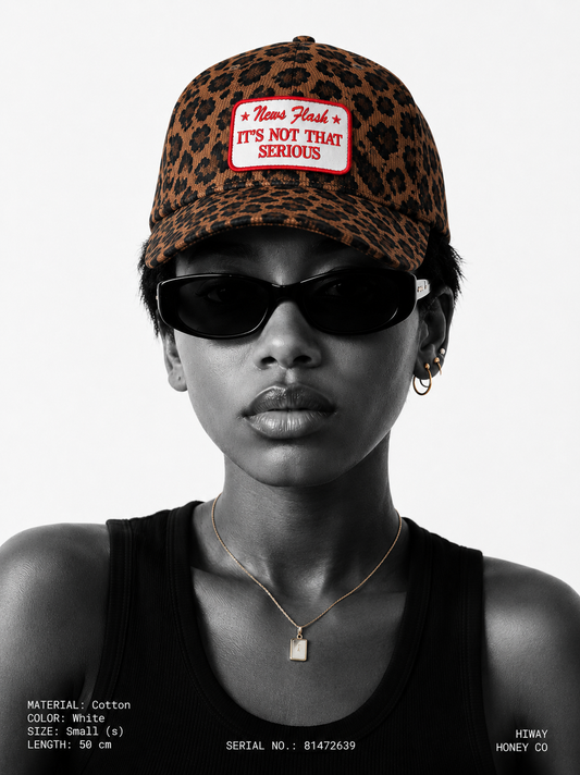 News Flash It’S Not That Serious Leopard Corduroy Patch Hat